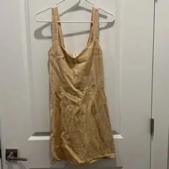 Reformation Miso Paz Line Mini Dress Linen Size 10 - Picture 2 of 2